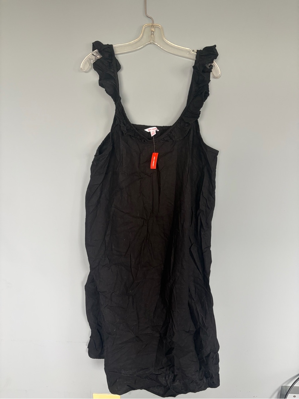 Joe Fresh Black Sleeveless Ruffle-Trim Dress